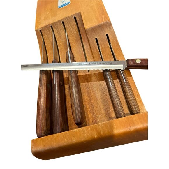 Flint vintage 6 piece knife set with block - Picture 2 of 6